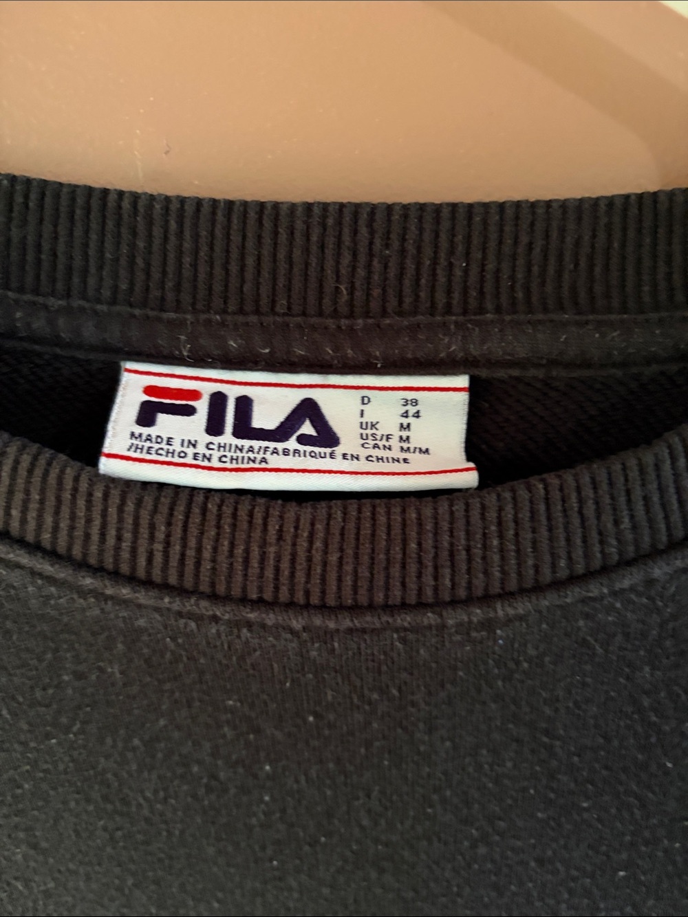 Y2K FILA Black Crewneck Sweater with Pastel Multicolor Logo - Picture 4 of 5